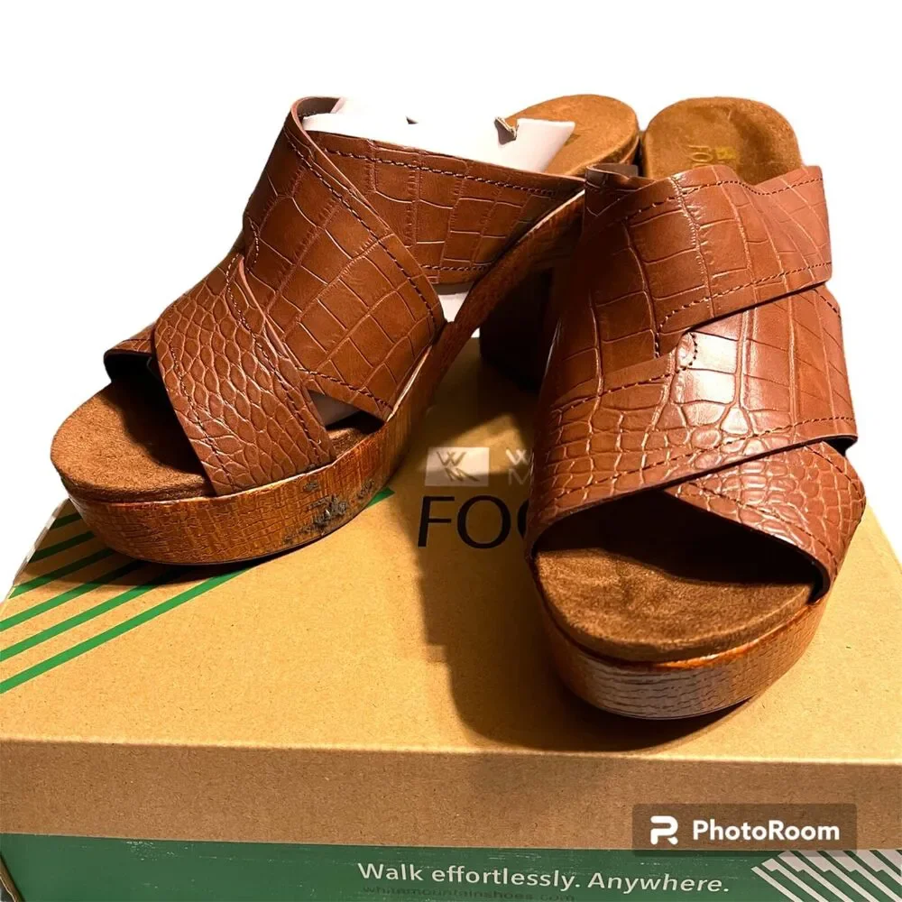 White Mountain Womens High Heeled Sandals Dress Shoes Open Toe Brown Size 9
